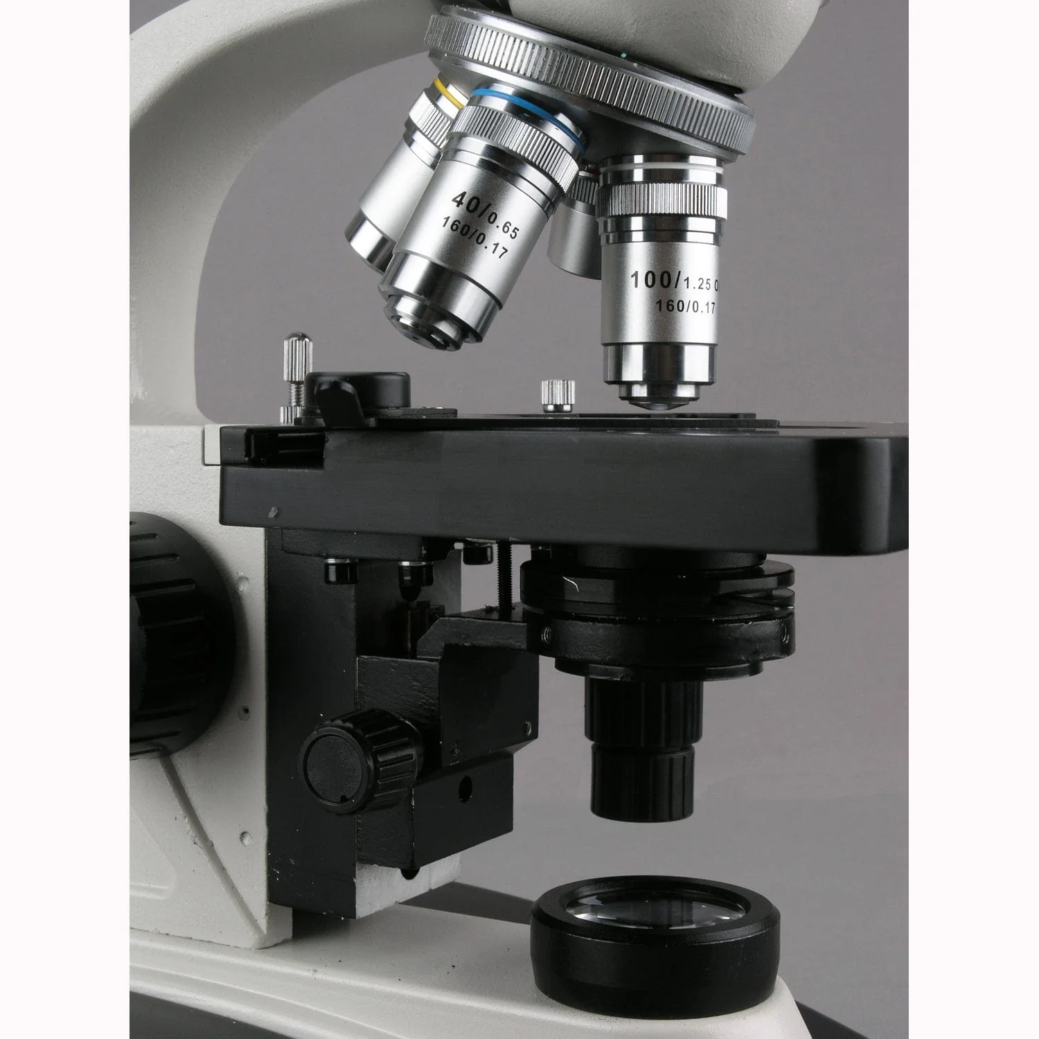 AmScope T360 Series Trinocular Compound Microscope 40X-2000X Magnification with LED, 3D Stage and Reversed Nosepiece - Image 4