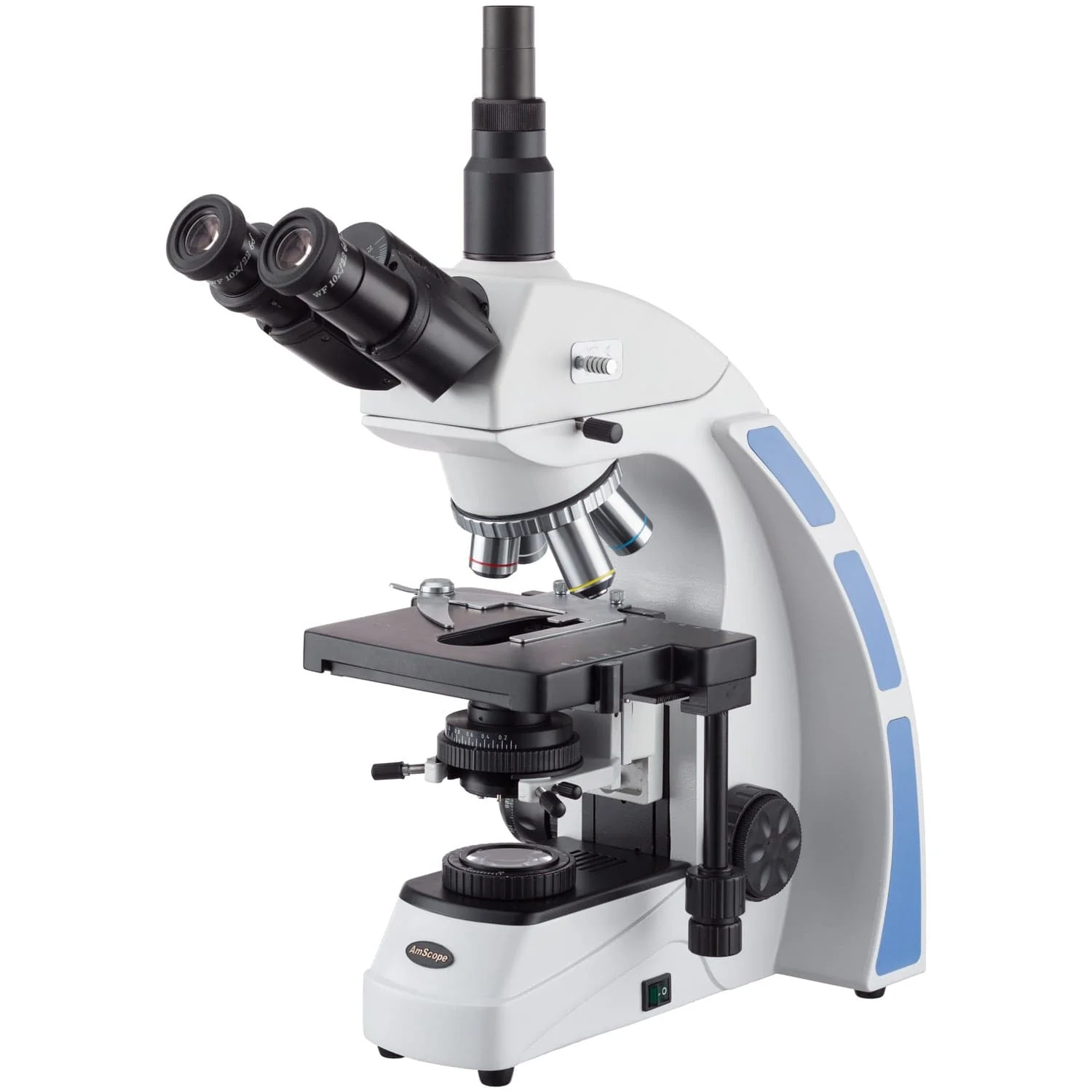 AmScope T570 Series Semi-Plan Biological Research Grade Trinocular Compound Microscope 40X-1000X Magnification with 3W LED Kohler Illumination, 3D Mechanical Stage