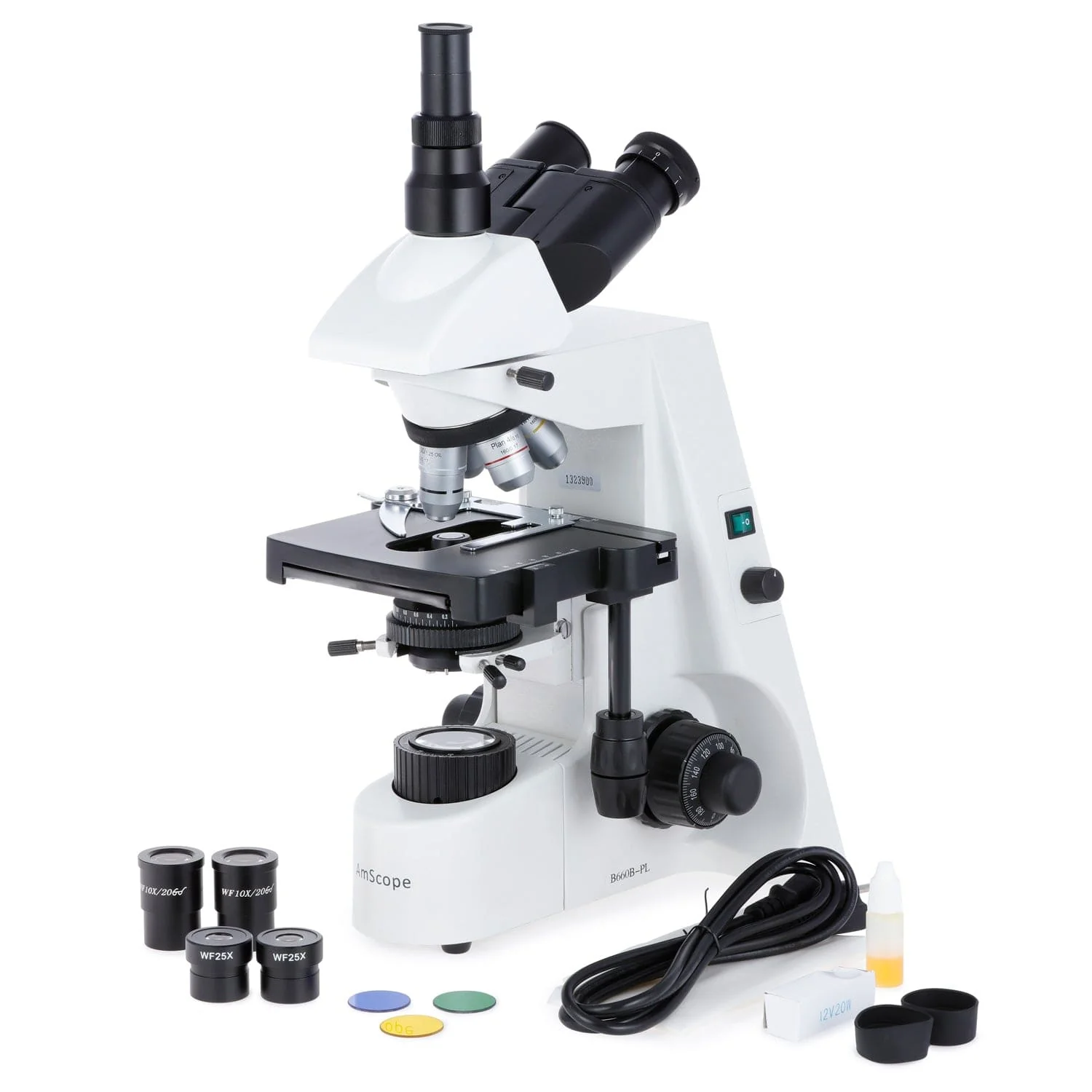 AmScope T660 Series Professional Trinocular Compound Microscope 40X-2500X Magnification with Plan Optics and Koehler Illumination - Image 6