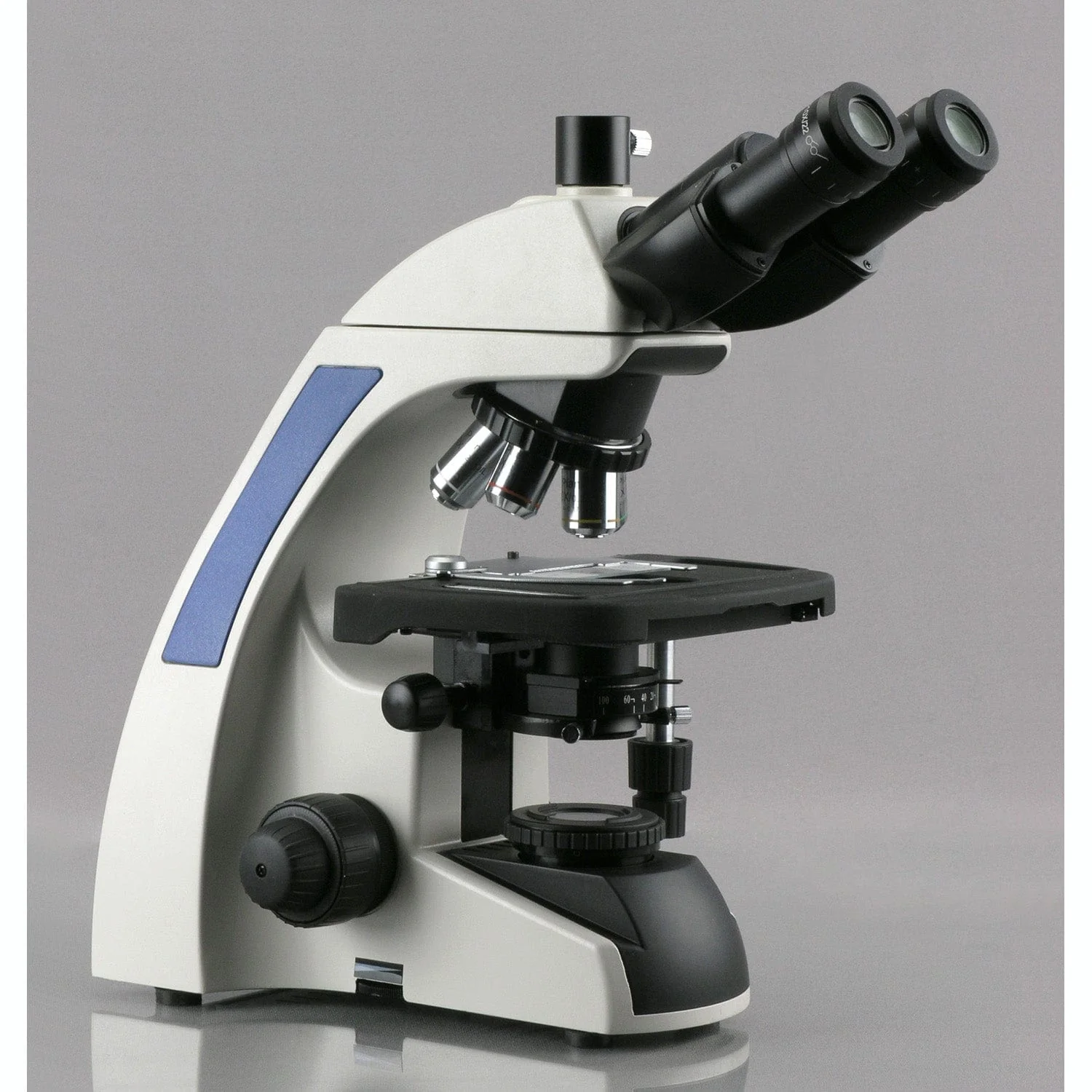 AmScope T720 Series Laboratory Plan Infinity Kohler Trinocular Compound Microscope 40X-1000X Magnification with HD Recording Camera - Image 2