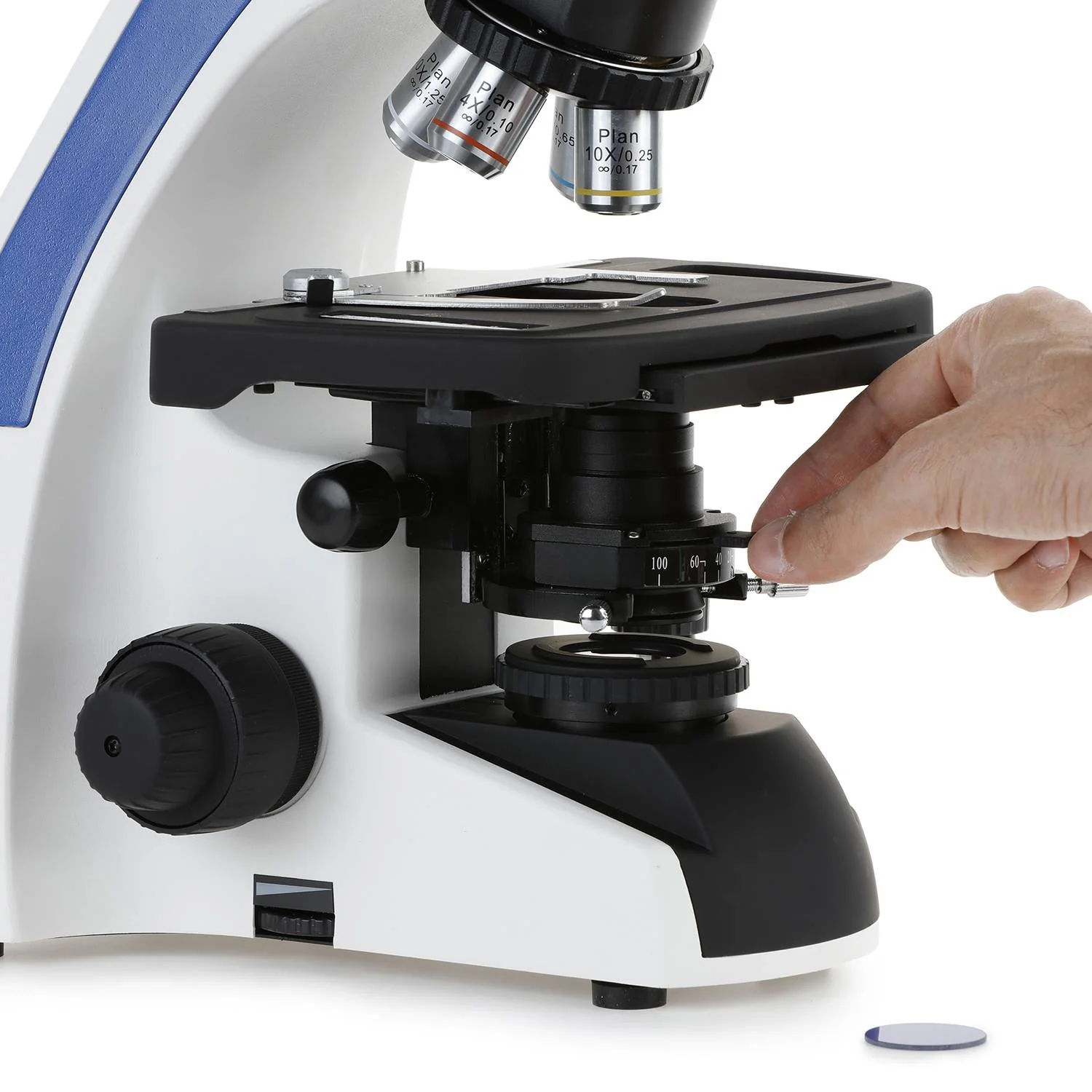 AmScope T720 Series Laboratory Brightfield Phase Contrast Plan Infinity Kohler Trinocular Compound Microscope 40X-1000X Magnification - Image 6