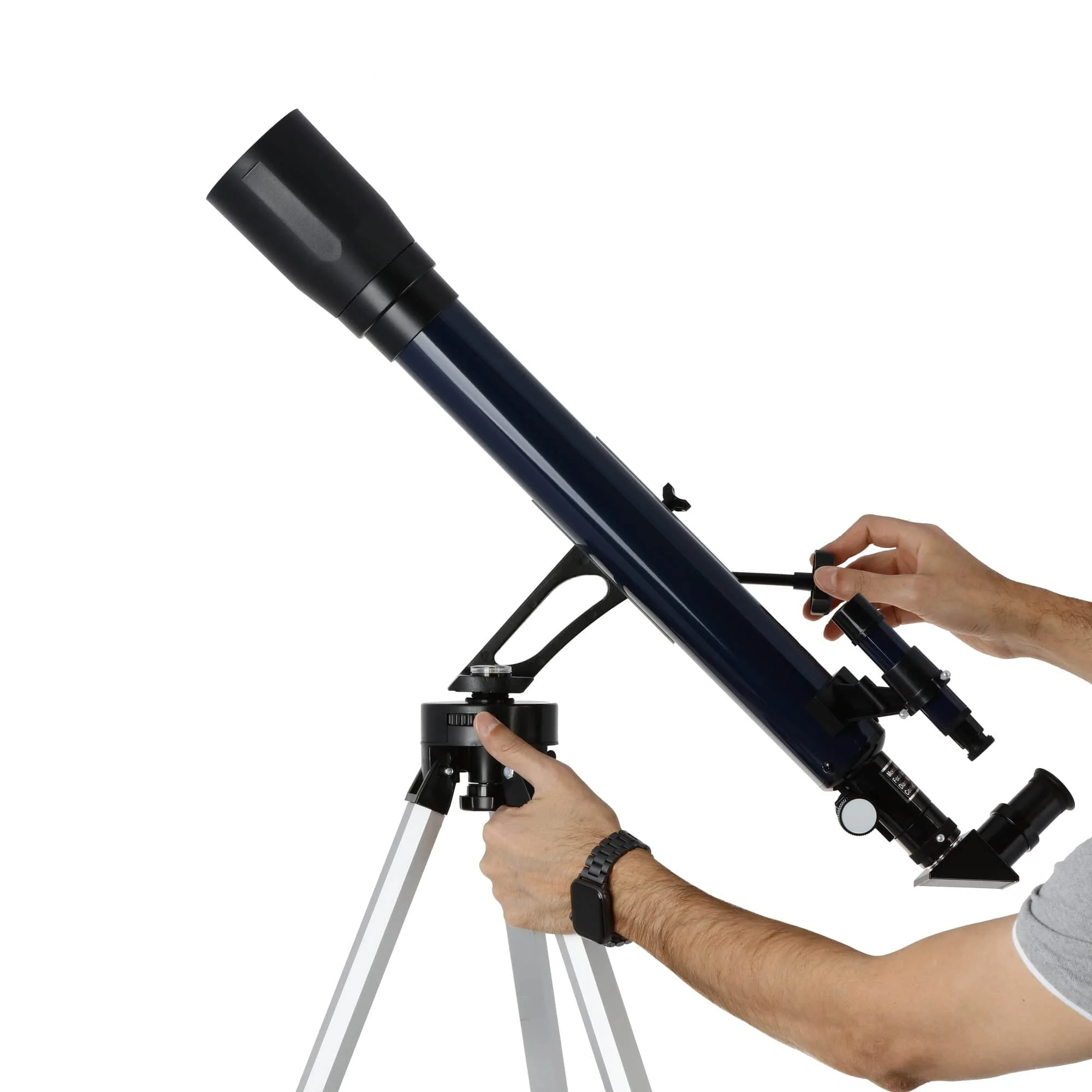 IQCrew by AmScope 35X-350X Magnification 700x60mm Focal Length Kid's Refractor Telescope with Tripod and Azimuth Mount - Image 3