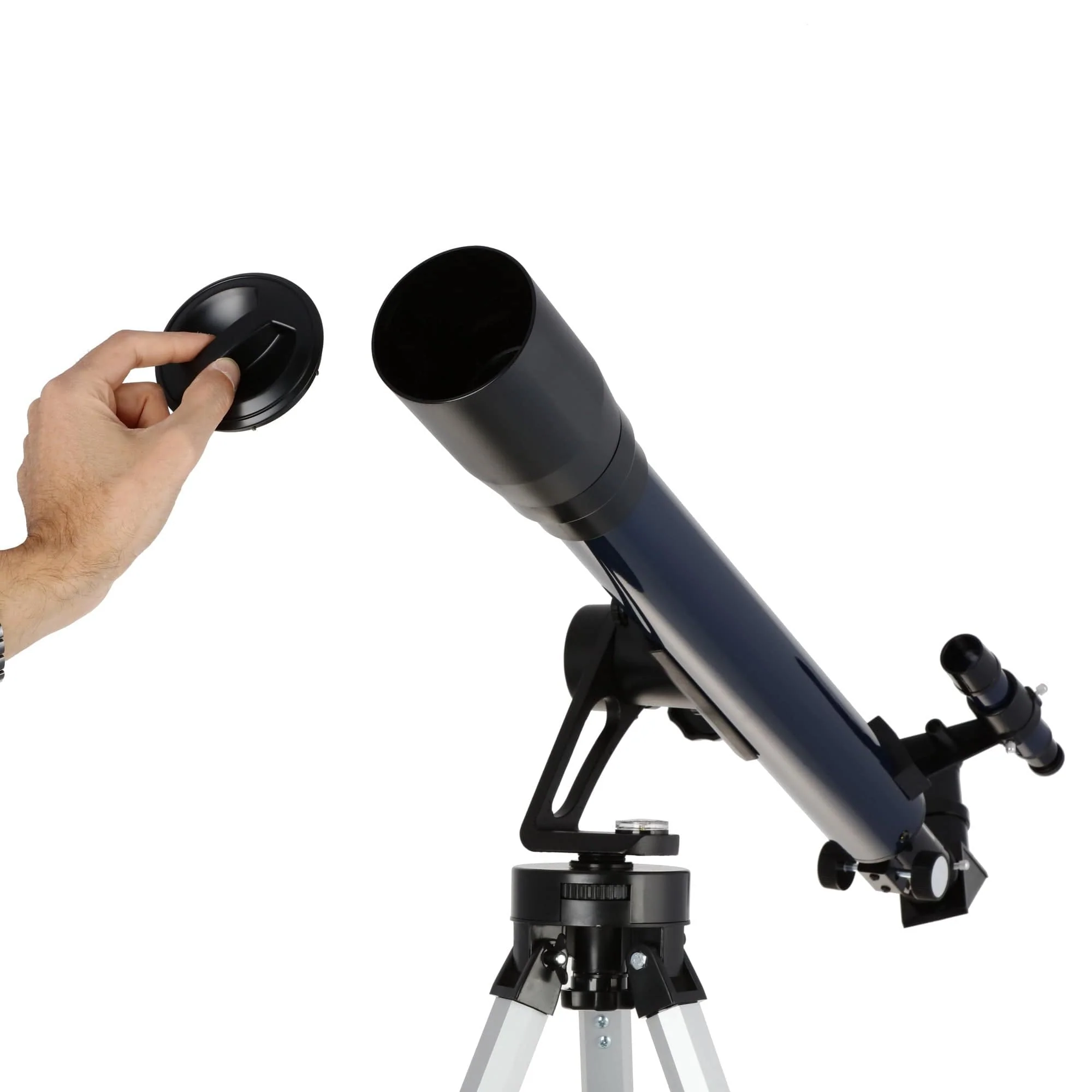 IQCrew by AmScope 35X-350X Magnification 700x60mm Focal Length Kid's Refractor Telescope with Tripod and Azimuth Mount - Image 4