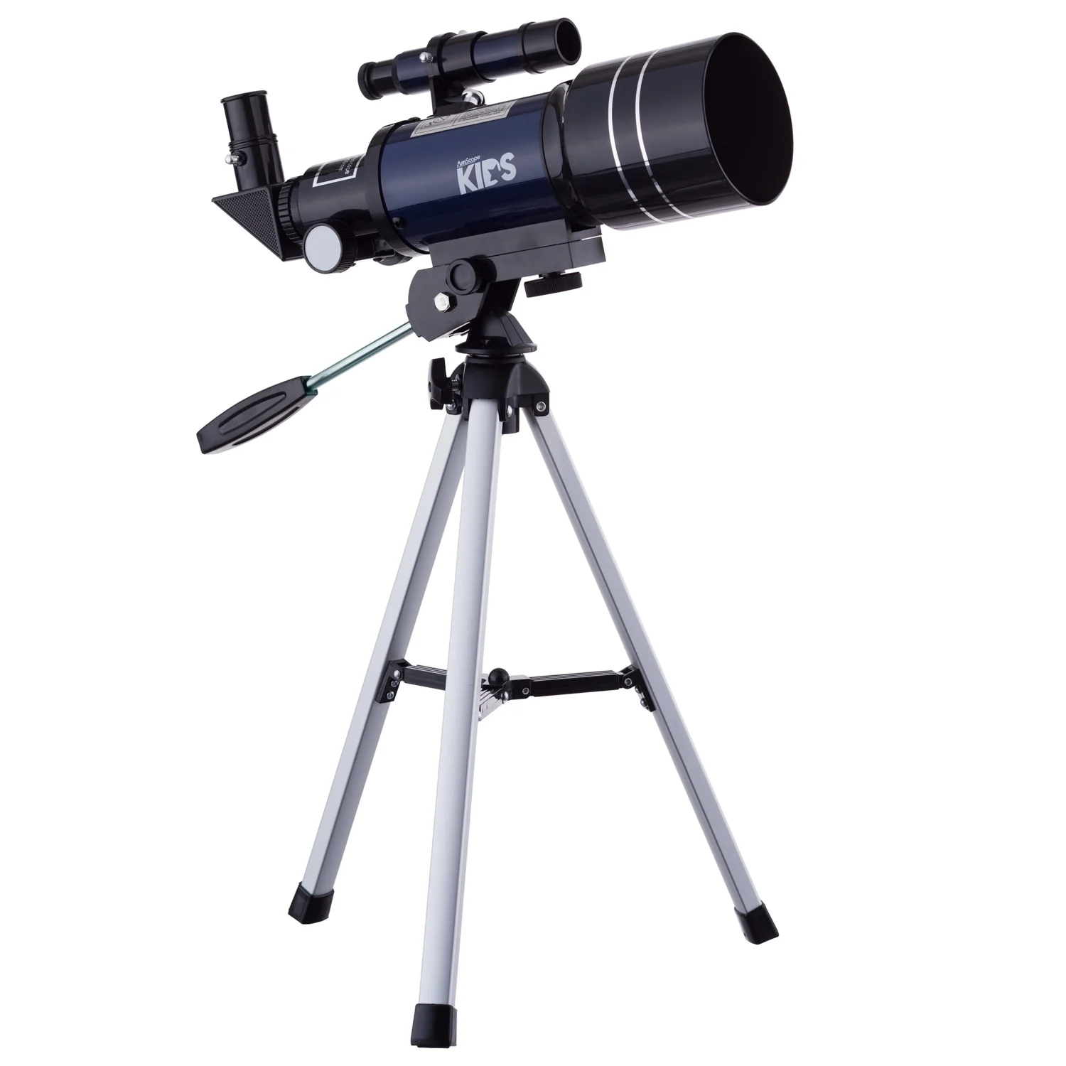 IQCrew By AmScope 15X-150X Magnification 300x70mm Focal Length Kid's Compact Refractor Telescope with Tripod
