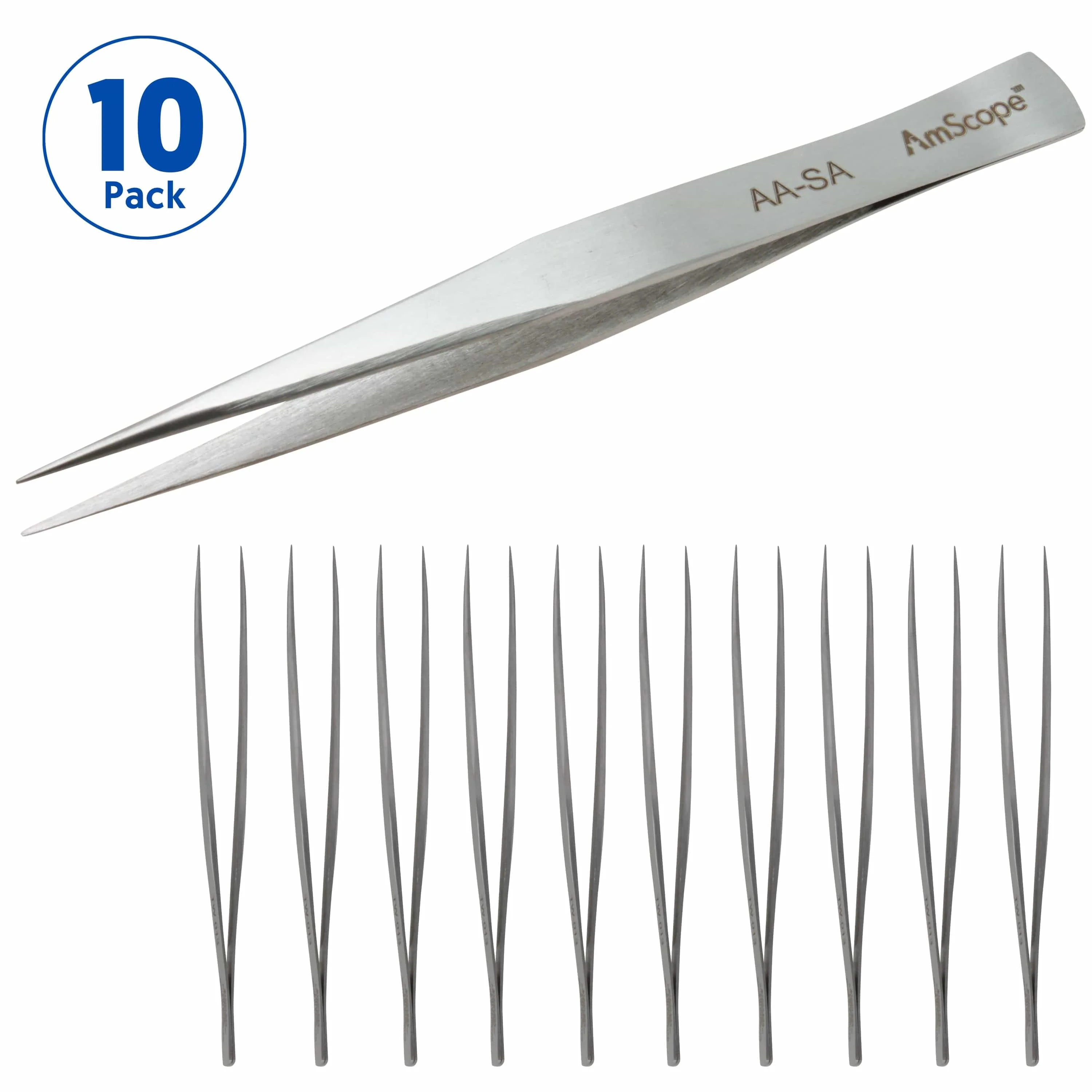 AmScope High Precision 5-inch Straight Precise Tip Tweezers - Image 8