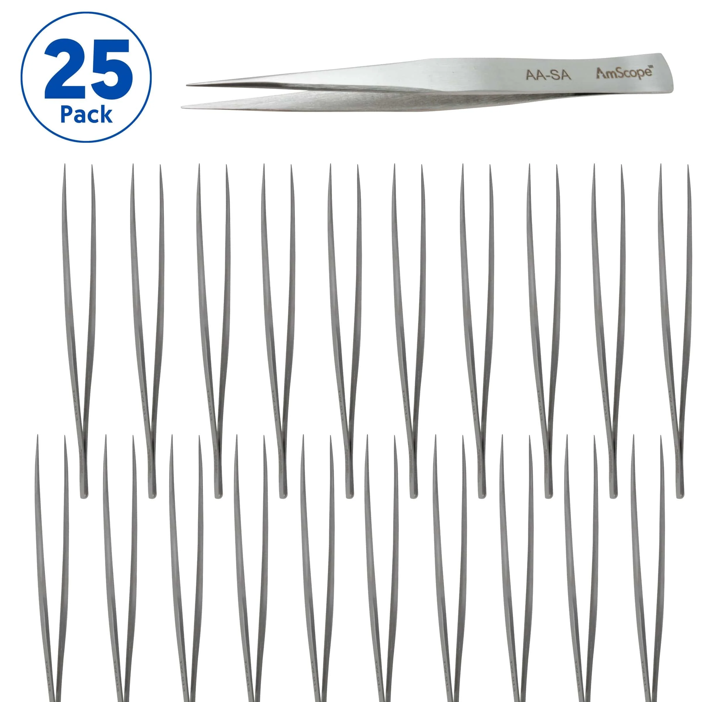 AmScope High Precision 5-inch Straight Precise Tip Tweezers - Image 9