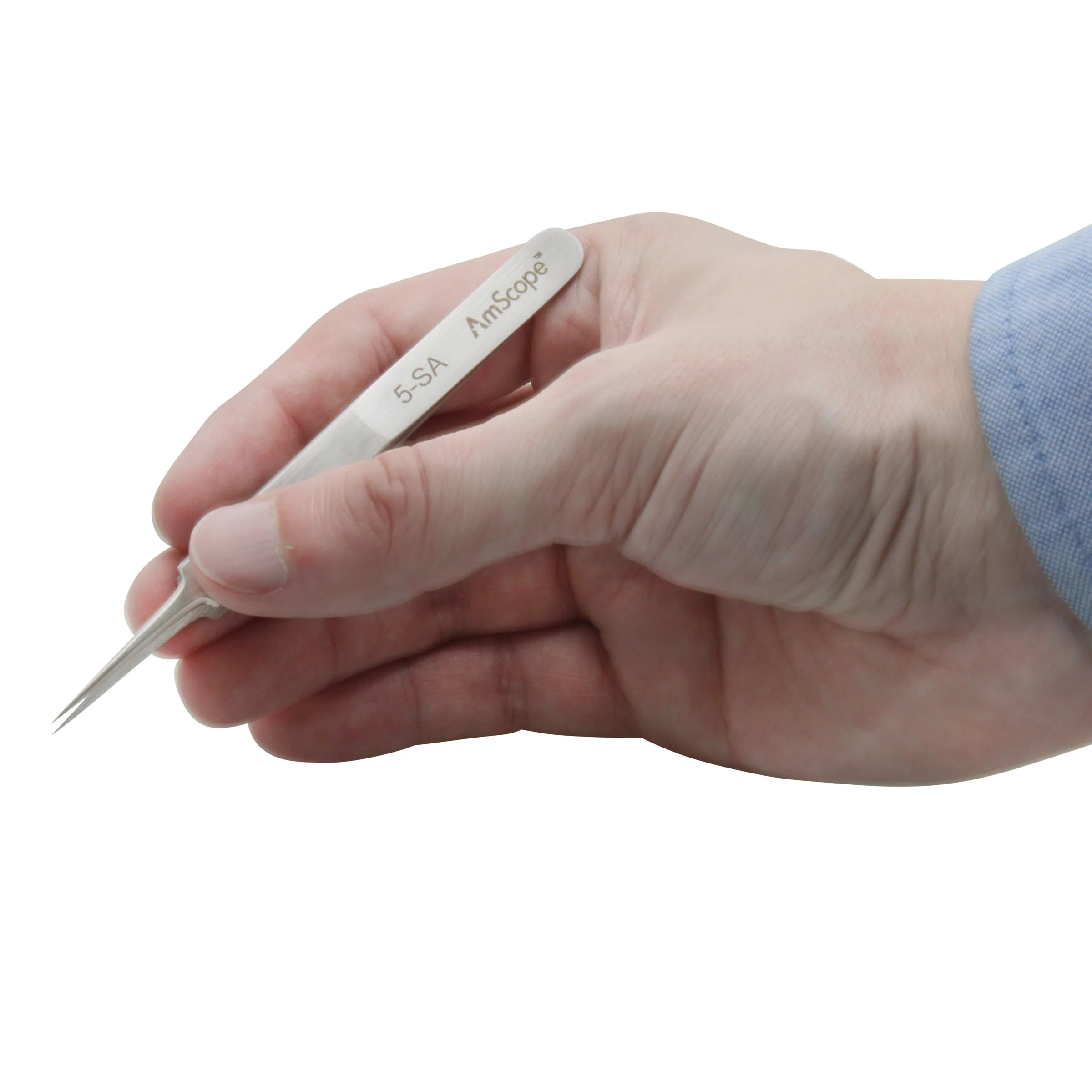AmScope High Precision 4 1/4 in. Tapered Ultra Fine Point Tweezers - Image 3