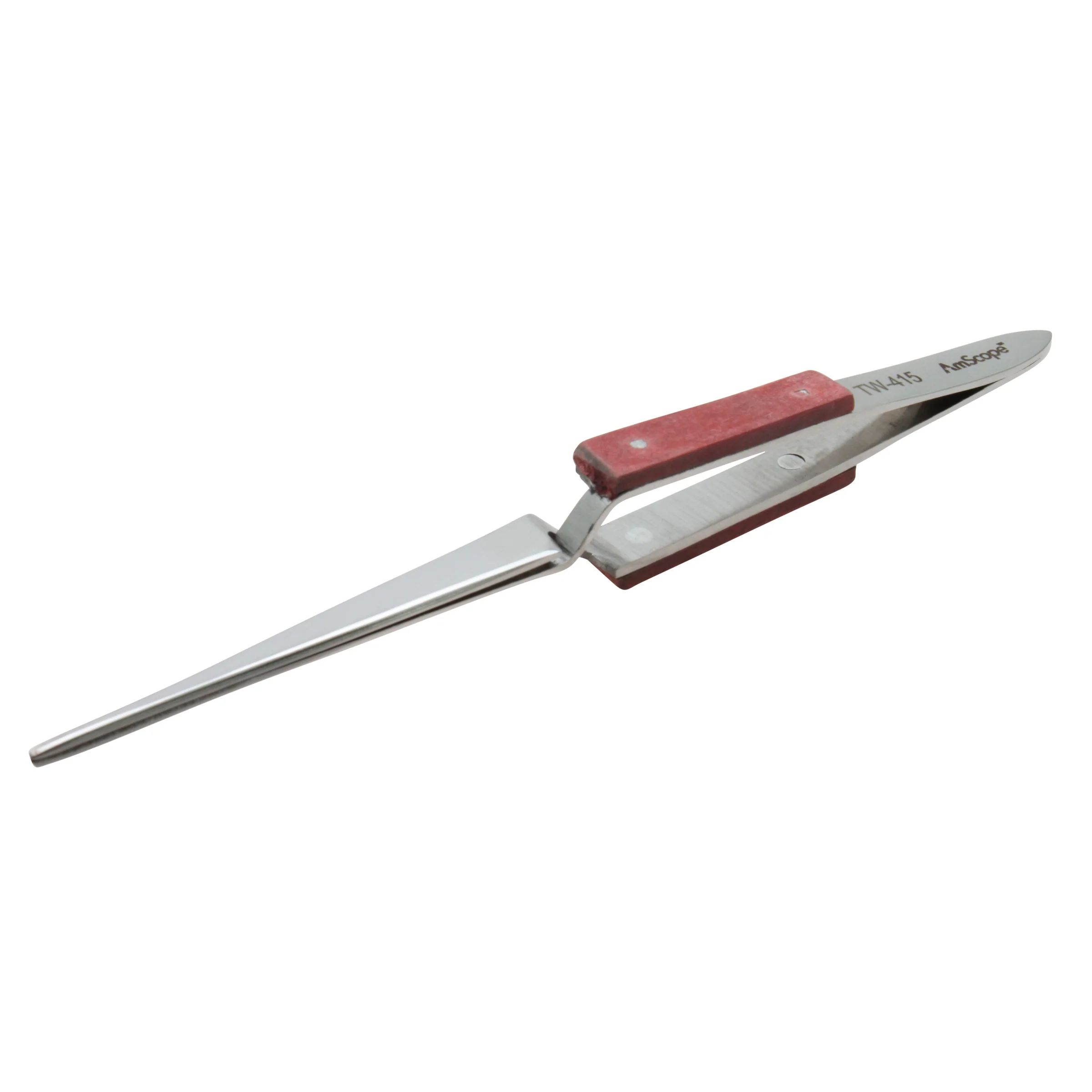 AmScope 6 1/2 in. Locking Straight Fiber Grip Tweezers - Image 3