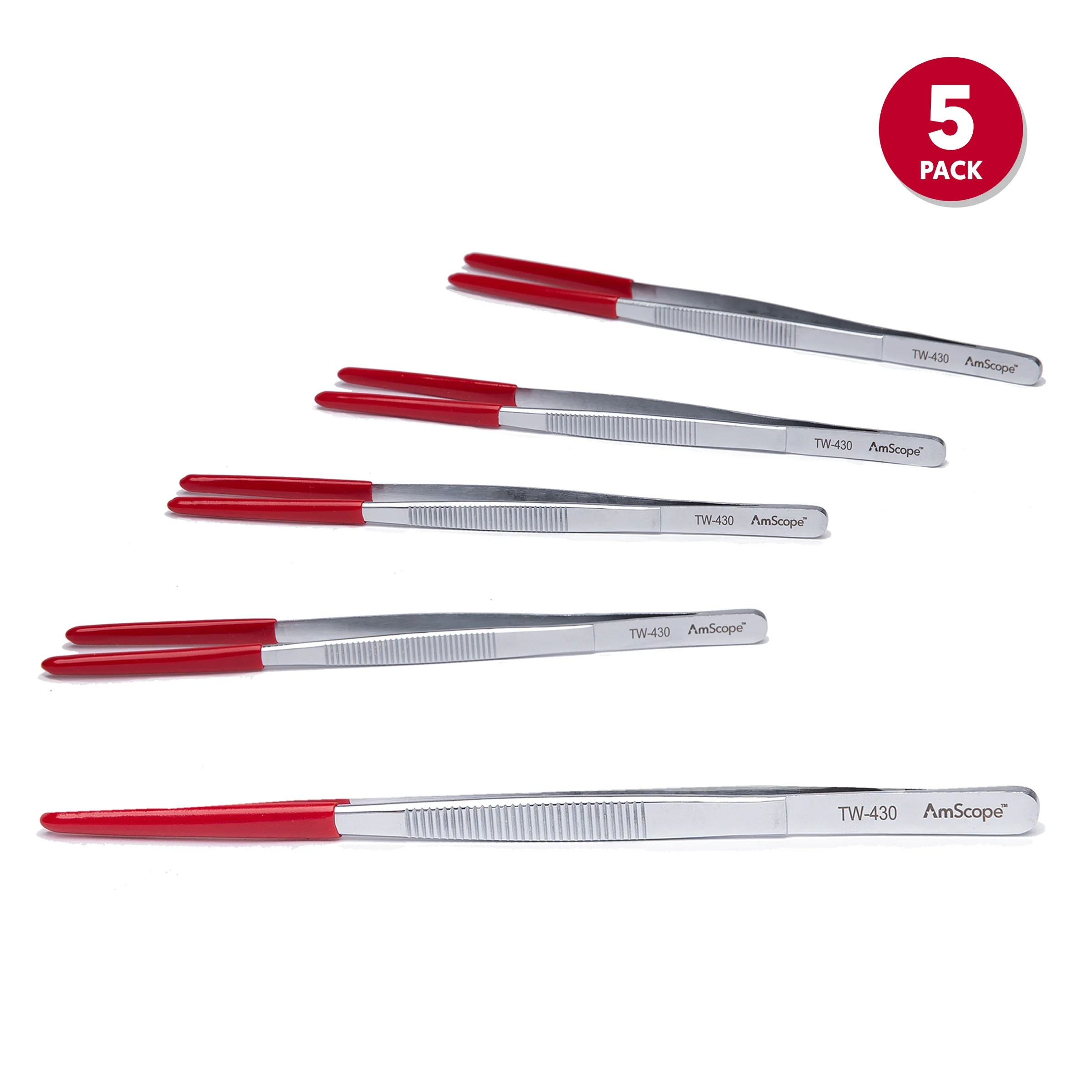AmScope 8 in. Plastic Coated Tip College Forceps - Image 5