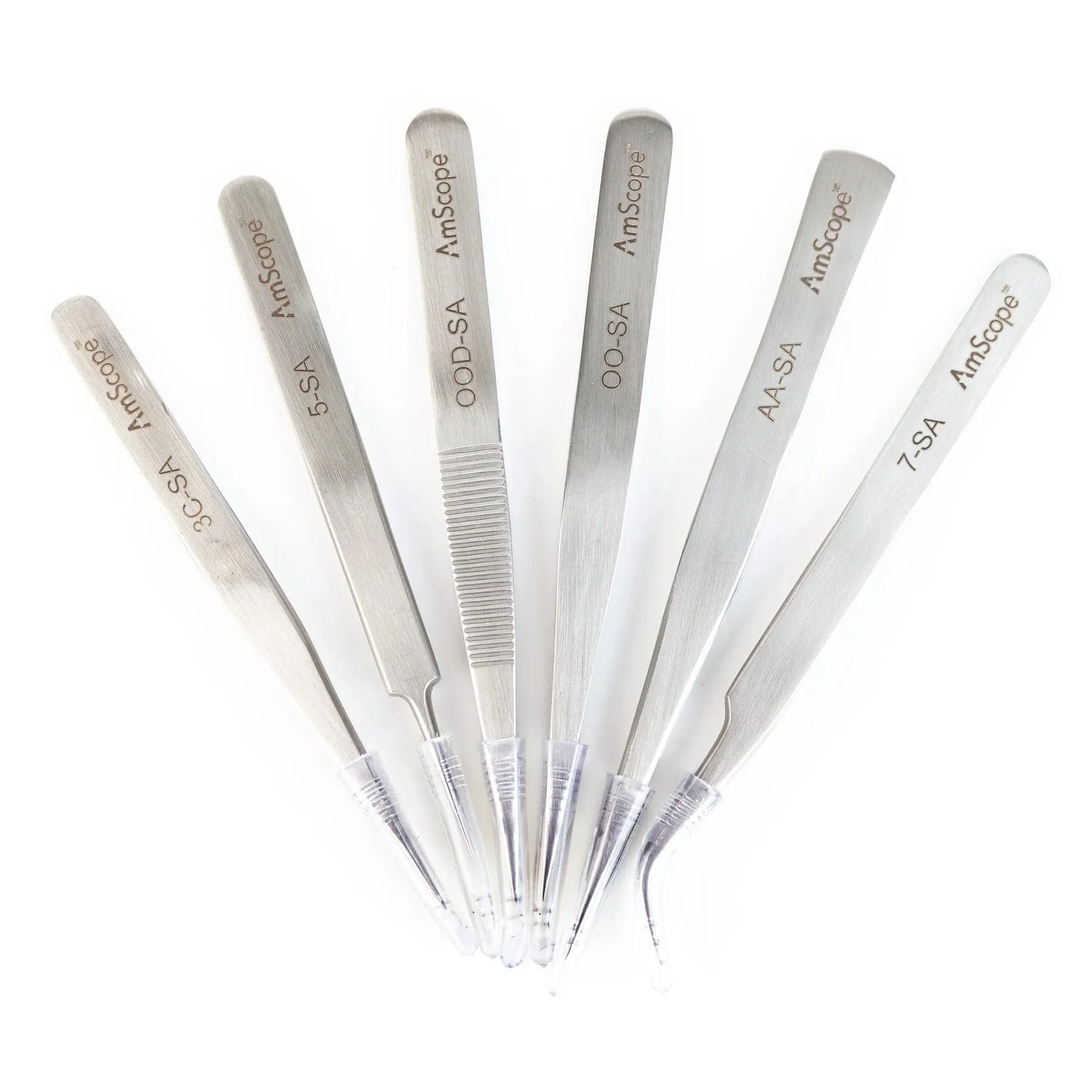AmScope High Precision Tweezers 6 Piece Set In Vinyl Pouch - Image 3