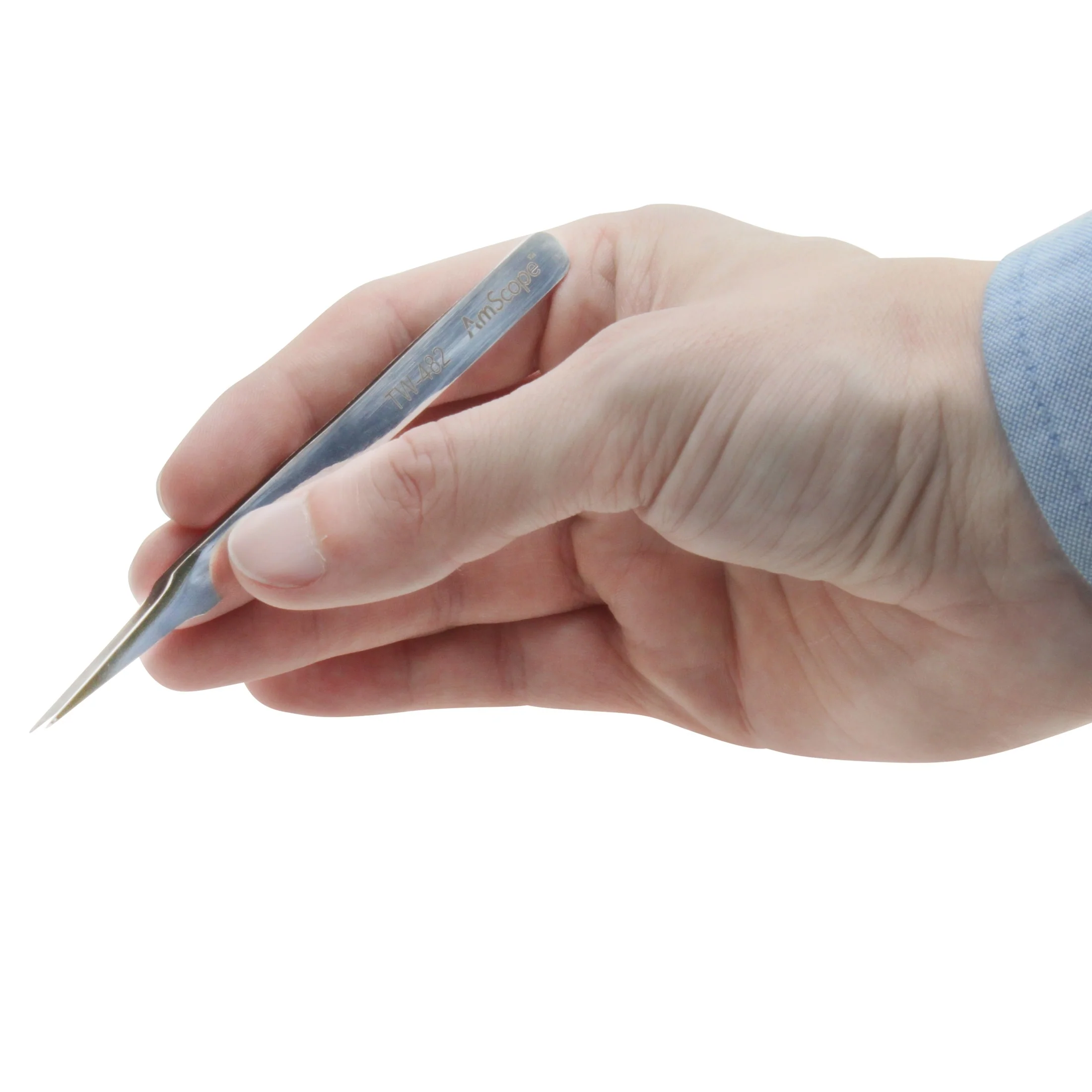 AmScope 4 3/8 in. General Purpose Tapered Pointed Smooth Tip Tweezers - Image 3