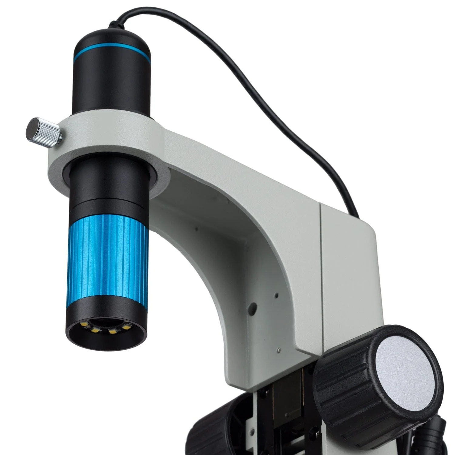 AmScope UTP Series 5.0MP Continuous Parfocal Zoom USB Handheld Digital Microscope 28X-220X Magnification on Track-stand - Image 3