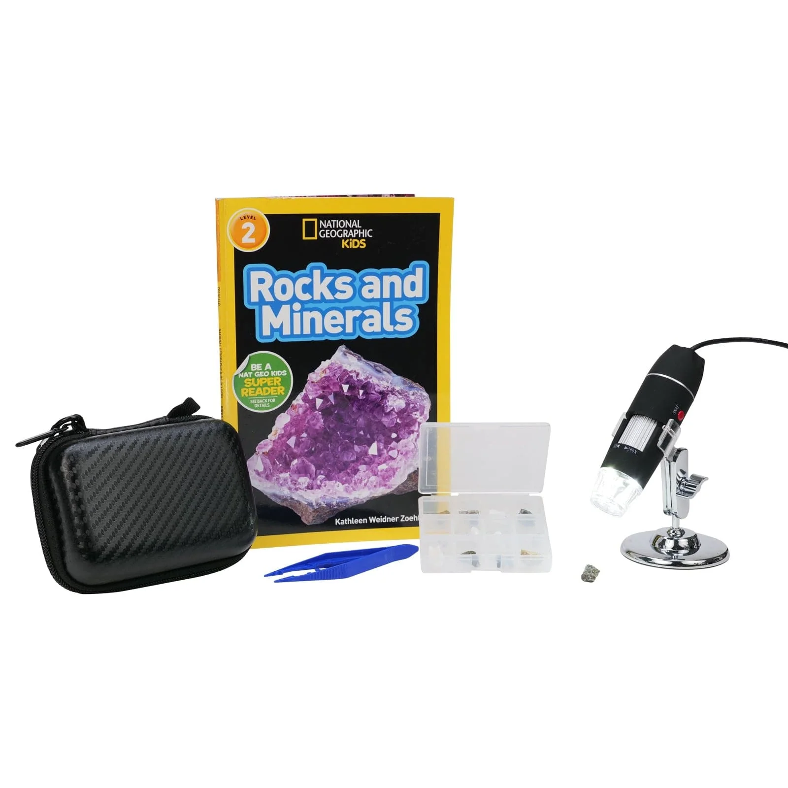 Amscope UWT500-CB-12A-NGRK-TW Digital Compound Microscope for Kids – Up to 200X LED Illumination LCD Screen, Photo & Video Capture, STEM Learning