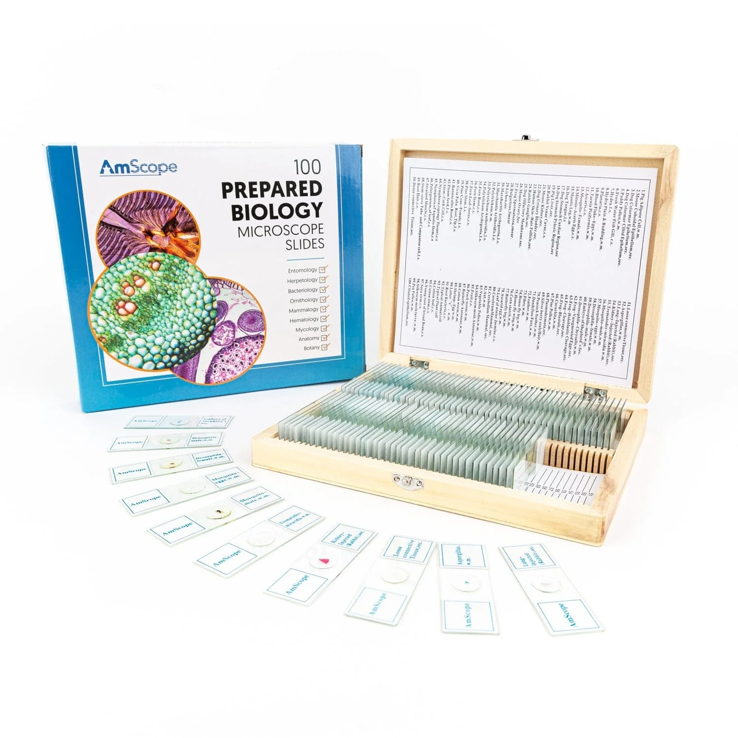 AmScope B120 Series Student & Professional LED Binocular Compound Microscope Value Bundle 40X-2500X Magnificaiton with 3D Stage, 1MP Digital Camera, 6-Piece Precision Tweezers Set and 100-Piece Prepared Microscope Slide Set - Image 5