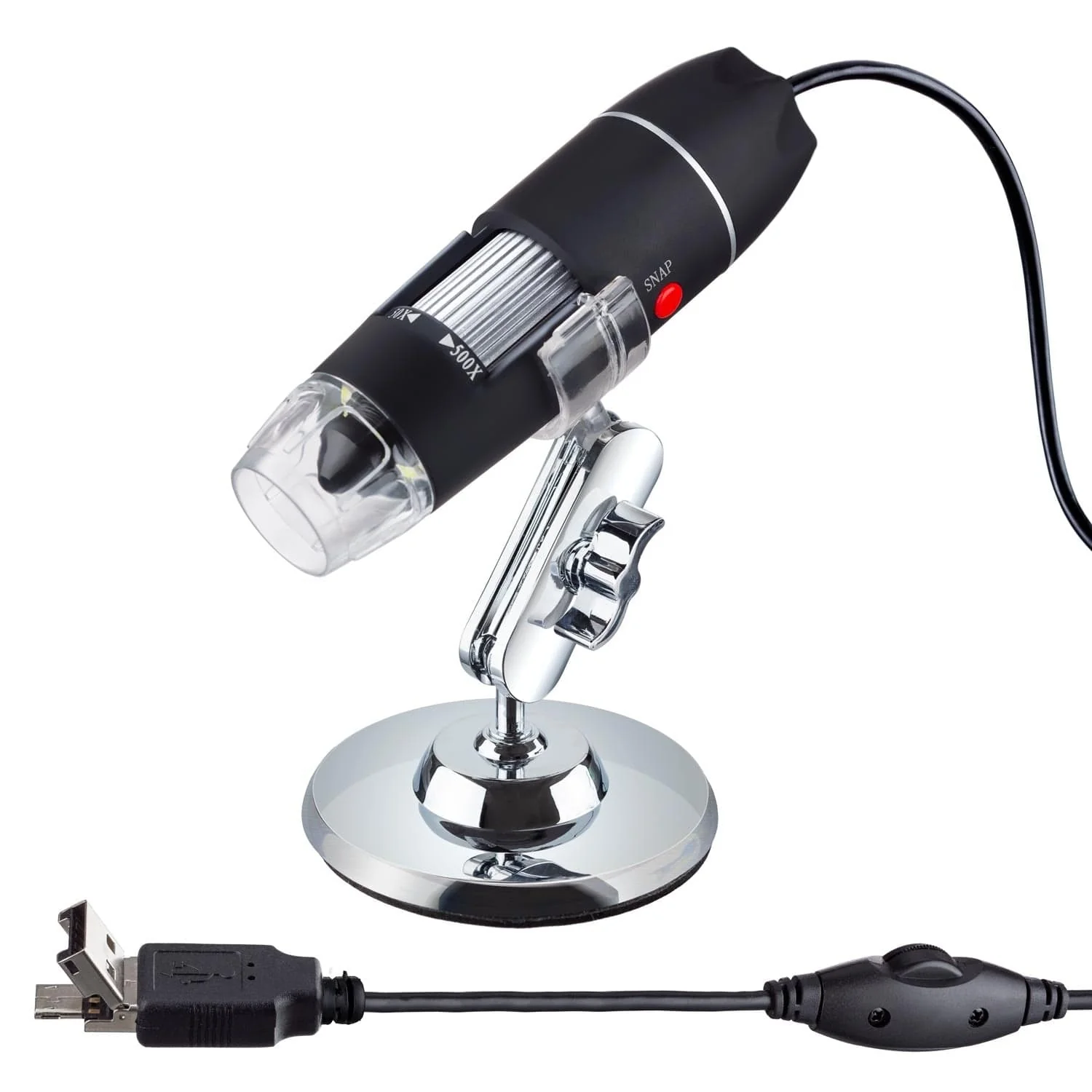 Amscope VB-M150C-SLVR Monocular Compound Microscope for Kids STEM Education Microscopes, Student Lab Microscopes, Biological Science Microscopes - Image 2