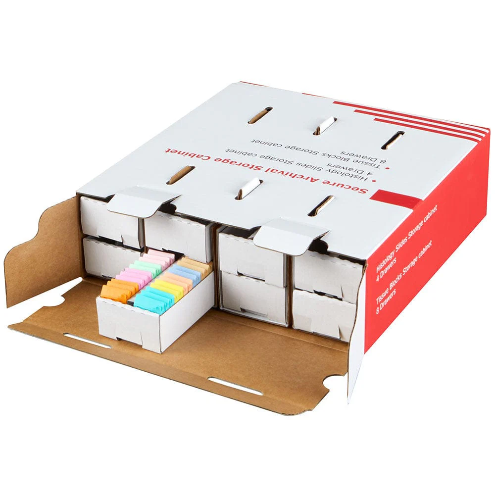 Globe Scientific Cardboard Storage Cabinets for Slides and Paraffin Blocks