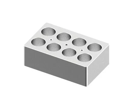 Scilogex Block, used for 50mL tubes, 8 holes (15 x 9.5 x 5cm)