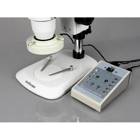 AmScope ZM-1 Series Zoom Trinocular Stereo Microscope 3.35X-225X Magnification on Pillar Stand with 80-LED Light + 5MP Digital Camera - Image 5