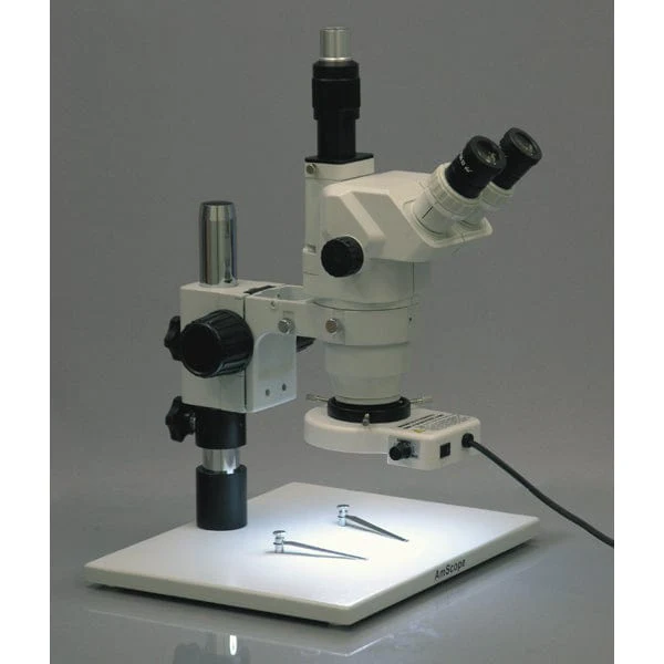 AmScope ZM-1 Series Ultimate Zoom Trinocular Stereo Microscope 3.35X-45X Magnification on Pillar Stand - Image 2