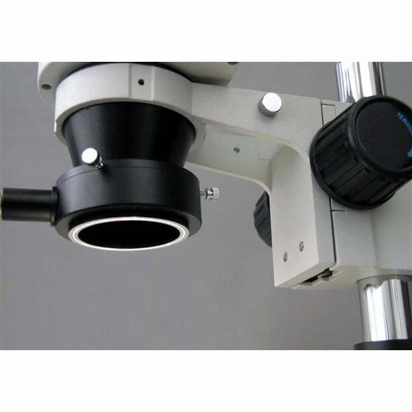 AmScope ZM-3 Series Ultimate Zoom Binocular Stereo Microscope 3.35X-45X Magnification on Single Arm Boom Stand with Fiber Optic Ring Light - Image 4