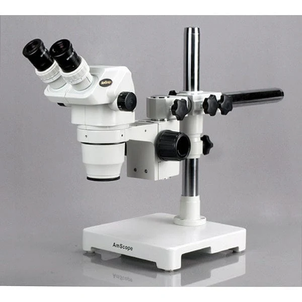AmScope ZM-3 Series Ultimate Zoom Binocular Stereo Microscope 6.7X-90X Magnification on Single-Arm Boom Stand - Image 2