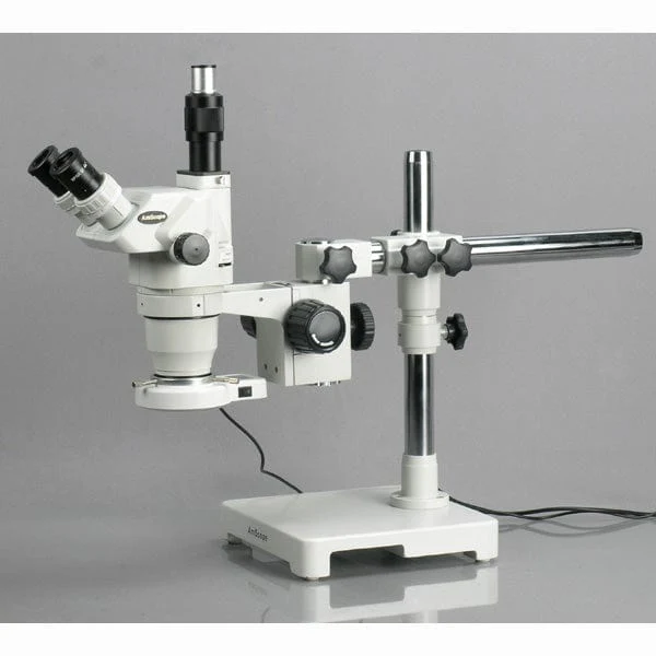 AmScope ZM-3 Series Ultimate Trinocular Zoom Microscope 6.7X-90X Magnification on Single-Arm Boom Stand - Image 3
