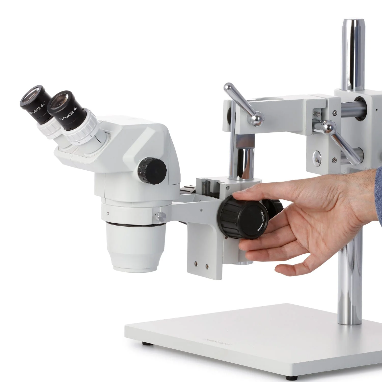 AmScope ZM-4 Series Extreme Widefield Binocular Stereo Microscope With Magnification Options on 3D Boom Stand - Image 3