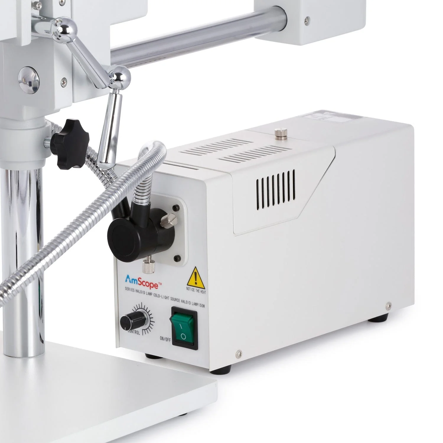 AmScope ZM-4 Series Professional Extreme Widefield Zoom Binocular Stereo Microscope 6.7X-225X Magnification on Double Arm Boom Stand - Image 3
