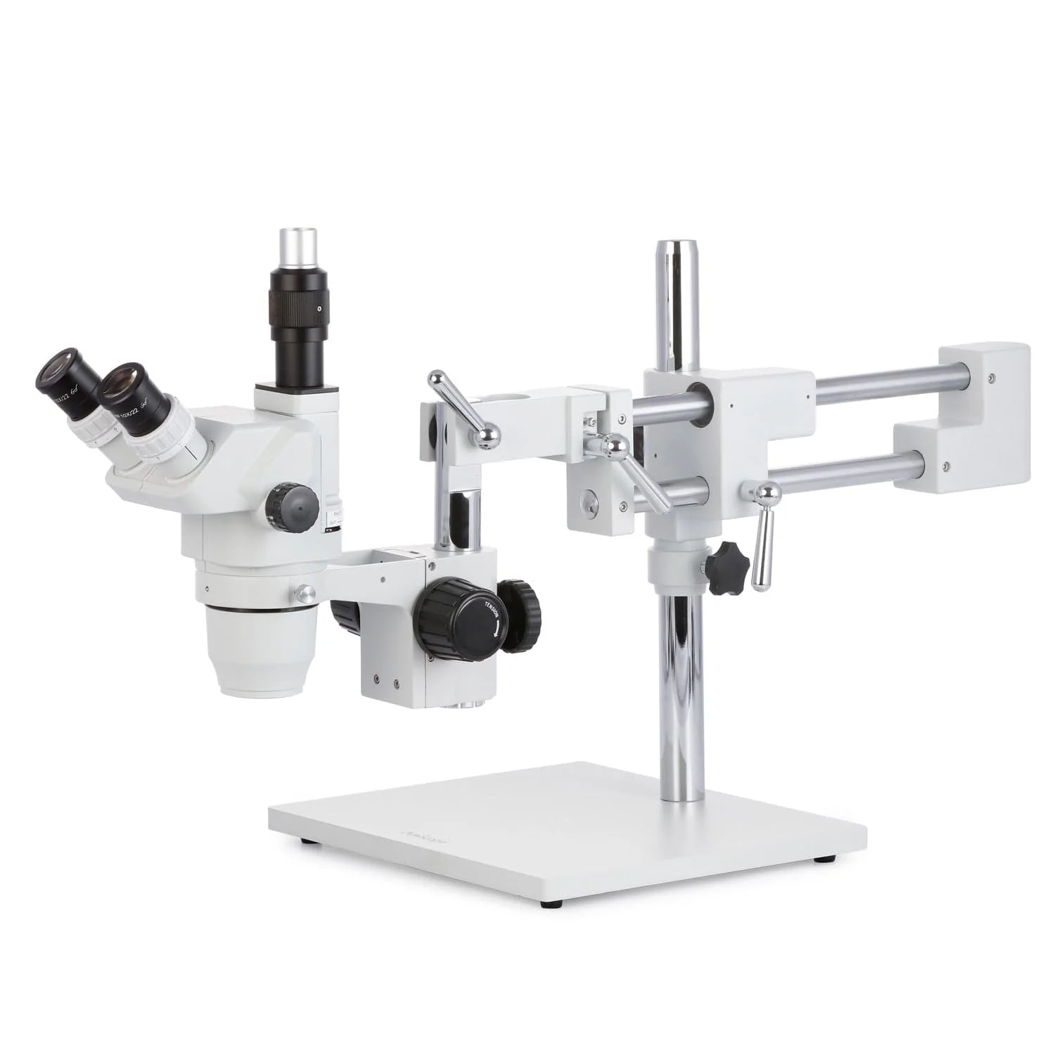 AmScope ZM-4 Series Professional Extreme Widefield Trinocular Stereo Microscope 6.7X-45X Magnification on 3D Boom Stand