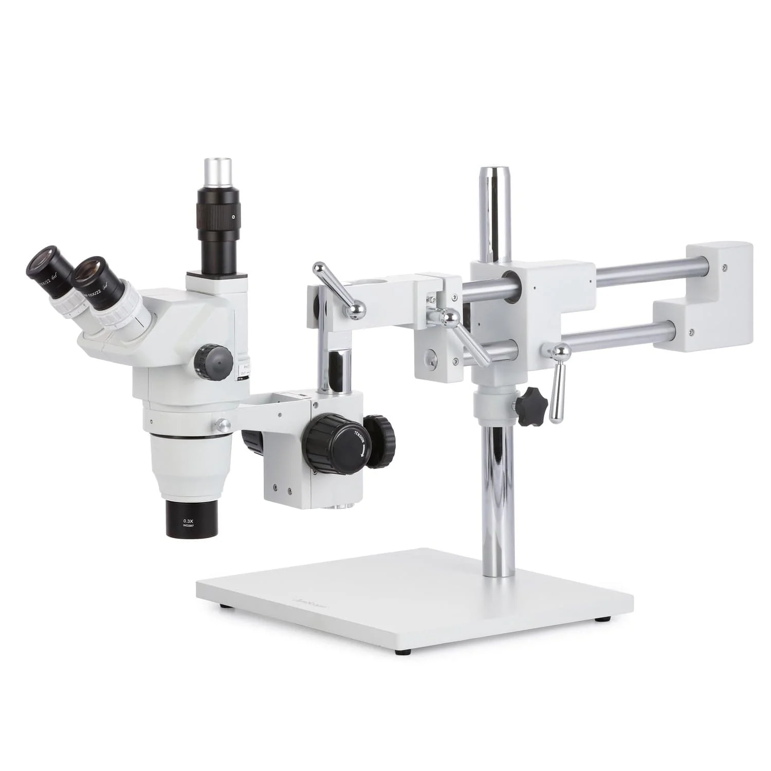 AmScope ZM-4 Series Professional Extreme Widefield Trinocular Stereo Microscope 6.7X-45X Magnification on 3D Boom Stand - Image 4