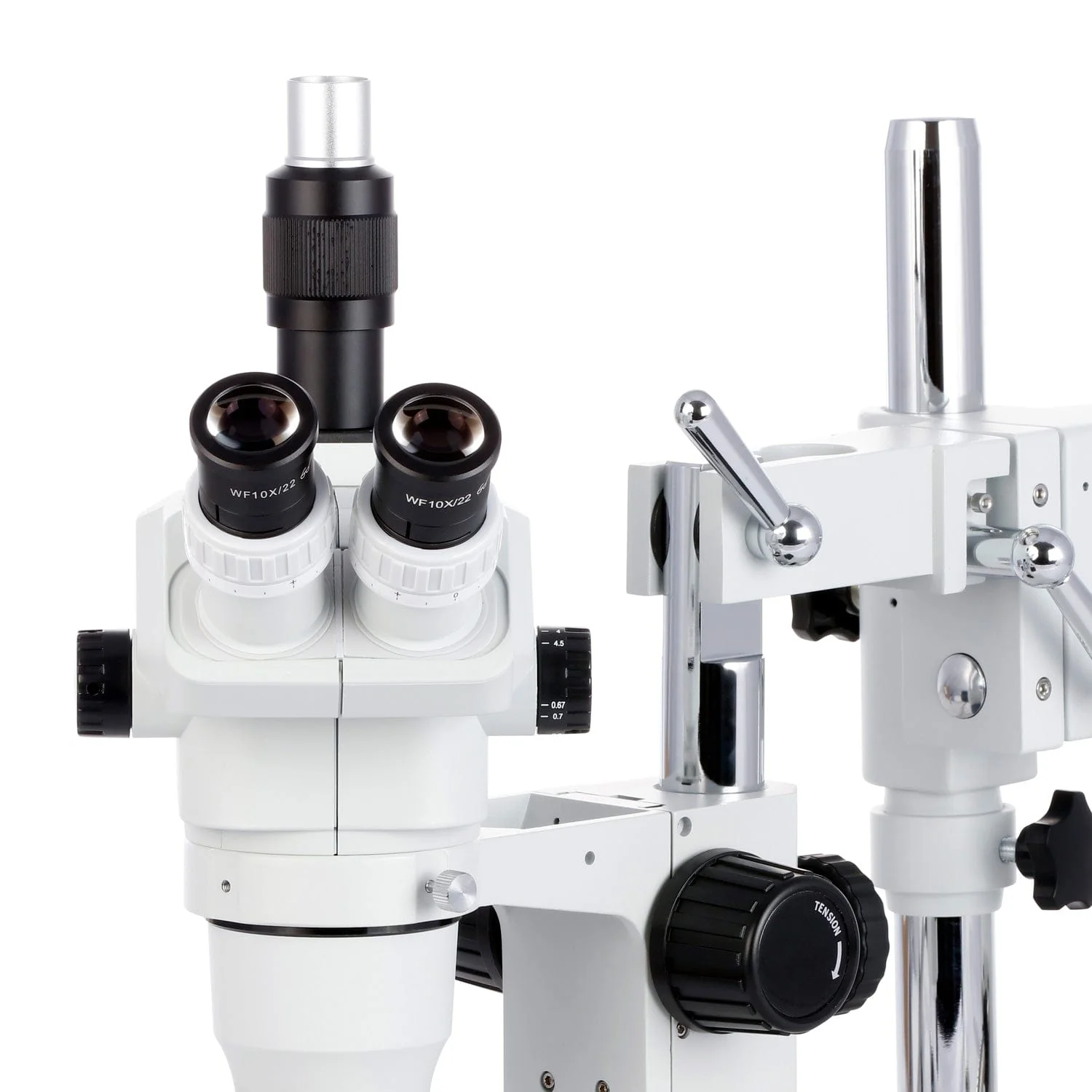 AmScope ZM-4 Series Professional Extreme Widefield Trinocular Stereo Microscope 6.7X-45X Magnification on 3D Boom Stand - Image 3