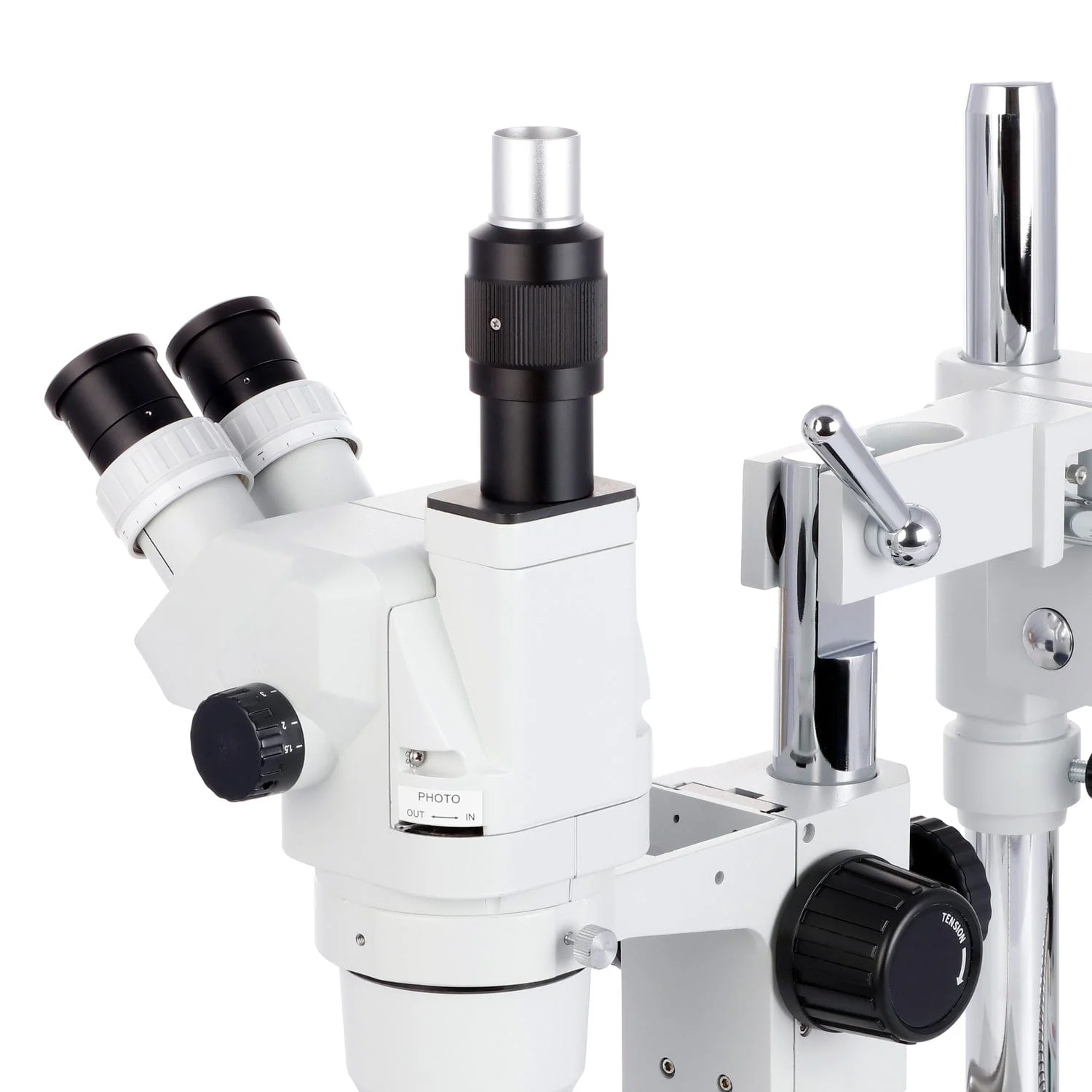 AmScope ZM-4 Series Professional Extreme Widefield Trinocular Stereo Microscope 6.7X-45X Magnification on 3D Boom Stand - Image 4