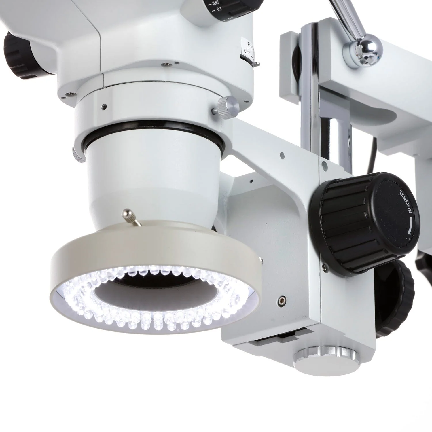 AmScope ZM-4 Series Premium Trinocular Stereo Microscope 2X-90X Magnification on Double-arm Boom-stand with 80-LED Multi-zone Heavy-duty Ring-light + 3MP USB 3.0 C-mount Camera - Image 5